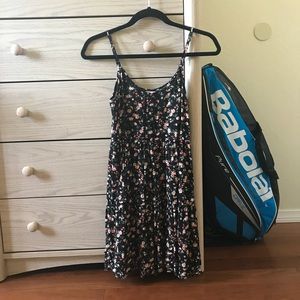 Socialite Black Floral Button Front Dress